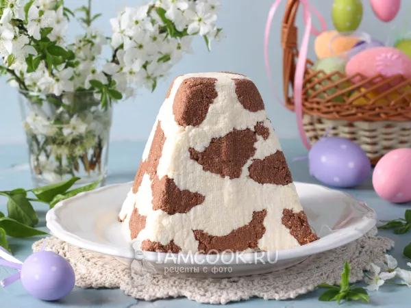 Фото готового блюда: Творожная пасха «Буренка»