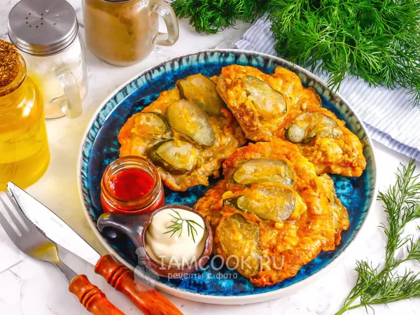 Фото блюда: Отбивная из свинины с солеными огурцами