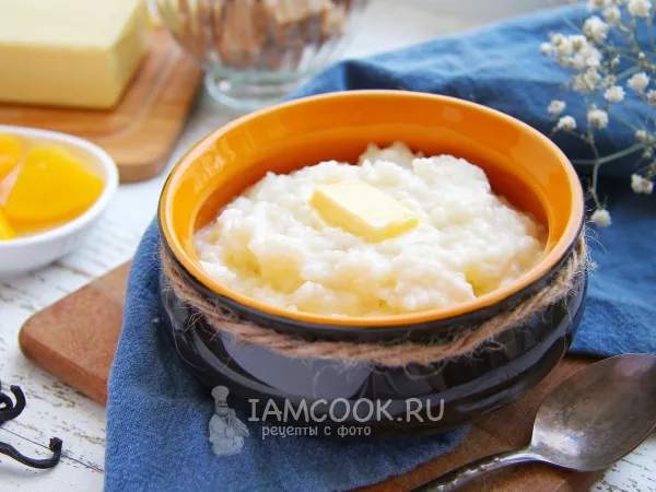 Фото блюда: Рисовая каша в мультиварке Редмонд на молоке