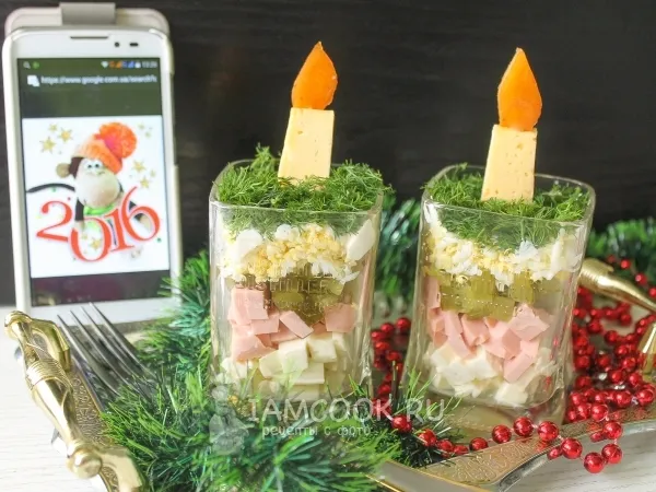 Фото блюда: Салат «Рождественская свеча для Обезьянки»