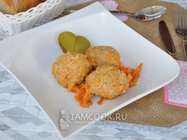 Фото готового блюда: Мясные ежики из фарша с рисом