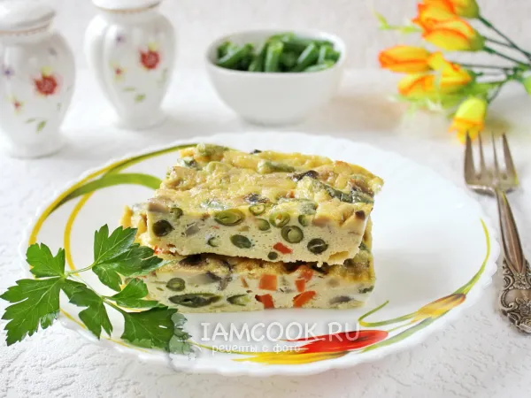 Фото готового блюда: Запеканка-омлет со стручковой фасолью
