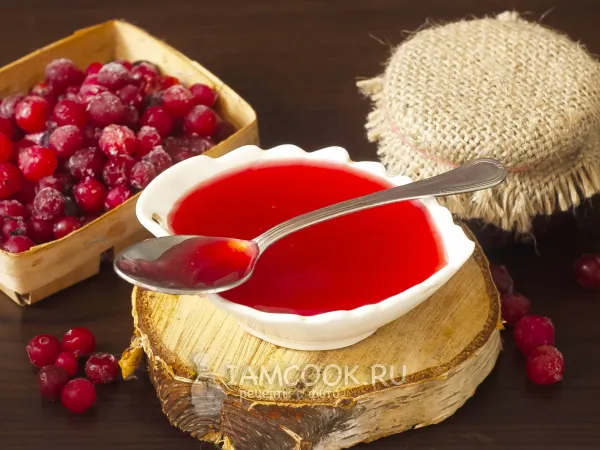 Фото готового блюда: Желе из клюквы на зиму