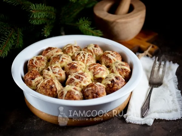 Фото готового блюда: Ёжики с картошкой в духовке