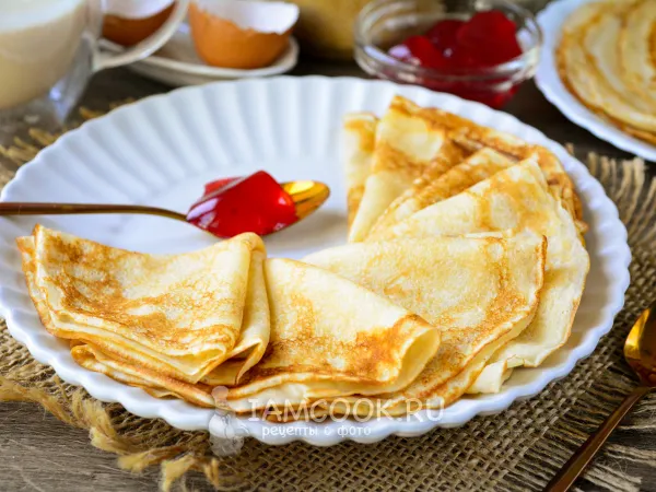 Фото блюда: Блины на ряженке заварные (с кипятком)