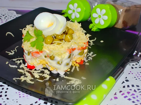 Фото готового блюда: Салат «Принцесса на горошине»