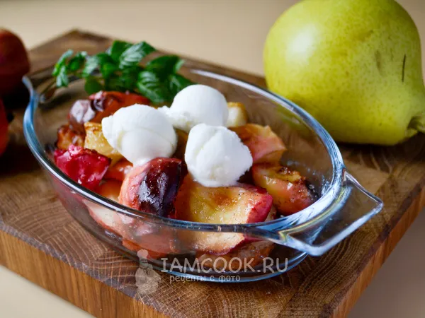 Фото блюда: Запеченные яблоки и груши в духовке