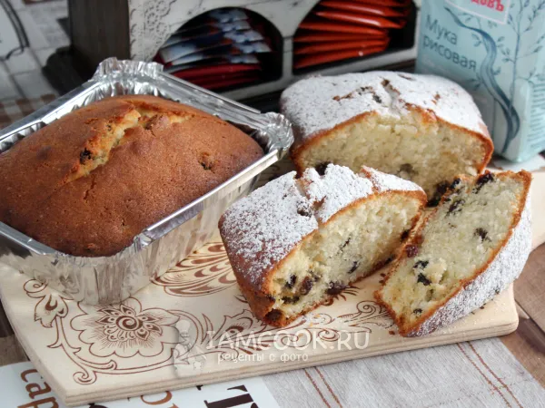 Фото готового блюда: Кекс «Столичный» из рисовой муки