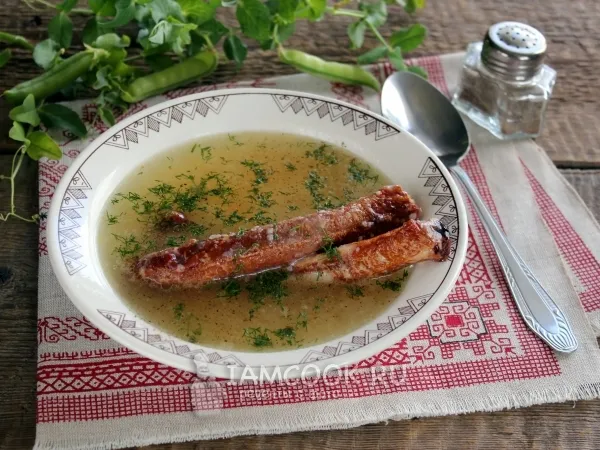 Фото блюда: Гороховый суп с копчеными ребрышками в мультиварке