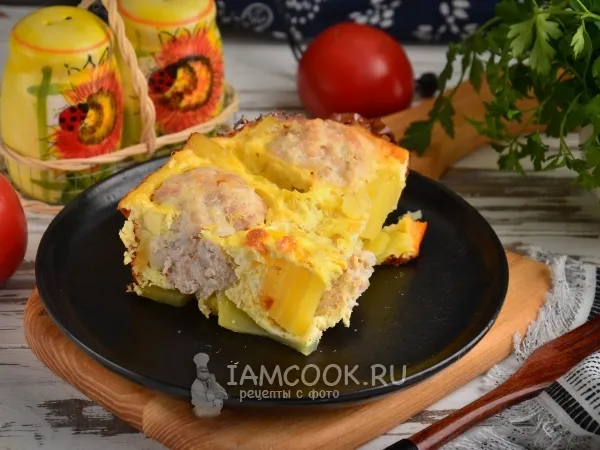 Фото блюда: Запеканка с тефтелями