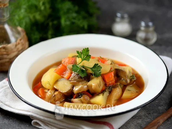 Фото блюда: Жаркое с белыми грибами и картошкой