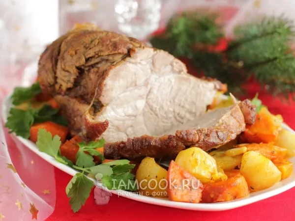 Фото блюда: Свинина запеченная с овощами по-праздничному