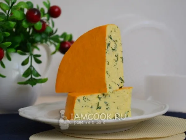 Фото блюда: Домашний сыр с зеленью