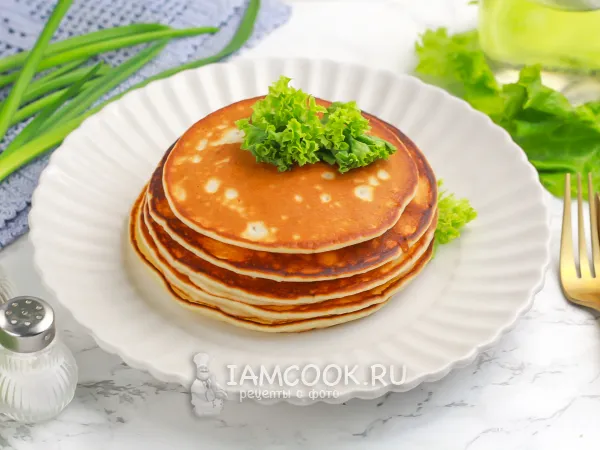 Фото блюда: Панкейки с колбасой