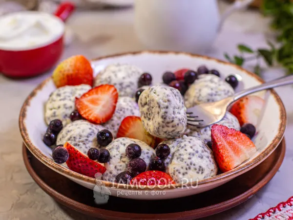 Фото блюда: Ленивые вареники с семенами чиа