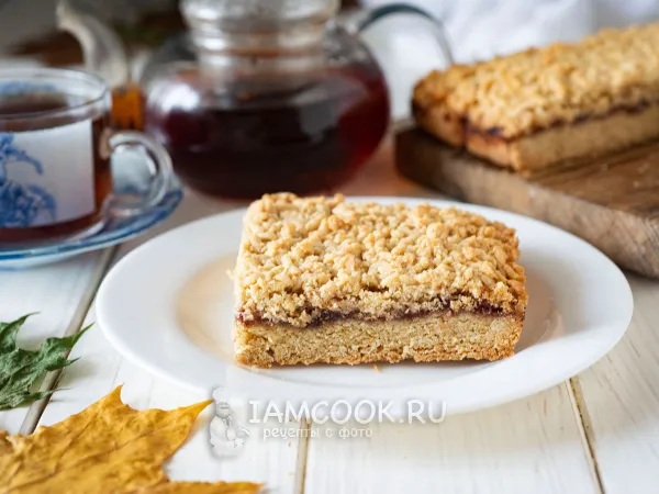 Фото готового блюда: Пирог «Каракум» с вареньем