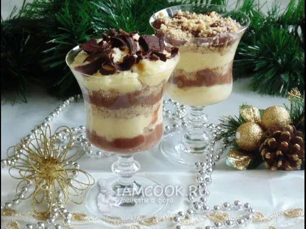Фото готового блюда: Ванильно-шоколадный десерт