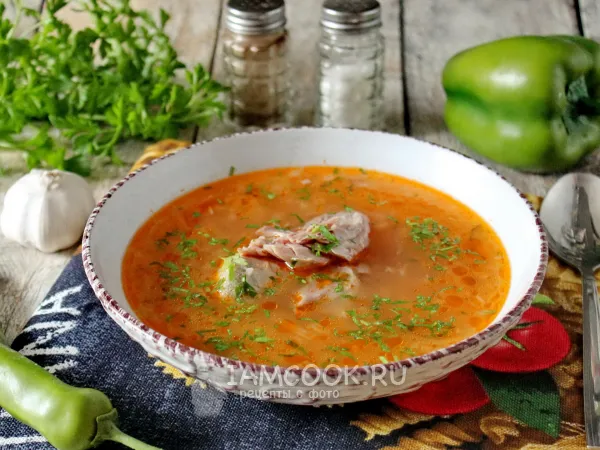 Фото блюда: Харчо с солеными огурцами