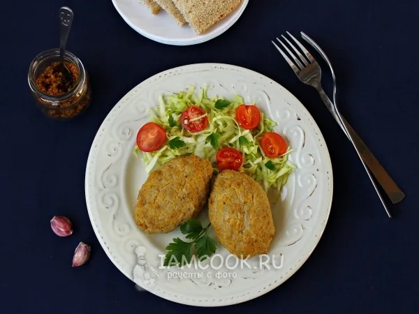 Фото блюда: Котлеты с тыквой и фаршем в духовке