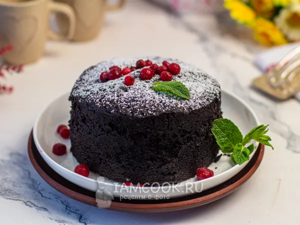 Фото блюда: Постный кекс в микроволновке