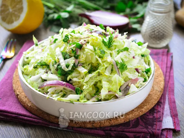 Фото блюда: Салат с пекинской капустой с луком