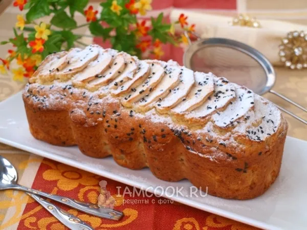 Фото блюда: Яблочный кекс с кунжутом