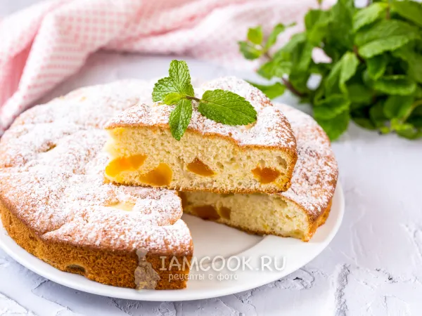 Фото блюда: Шарлотка с яблоками и курагой