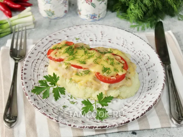 Фото блюда: Стейк из цветной капусты с фаршем