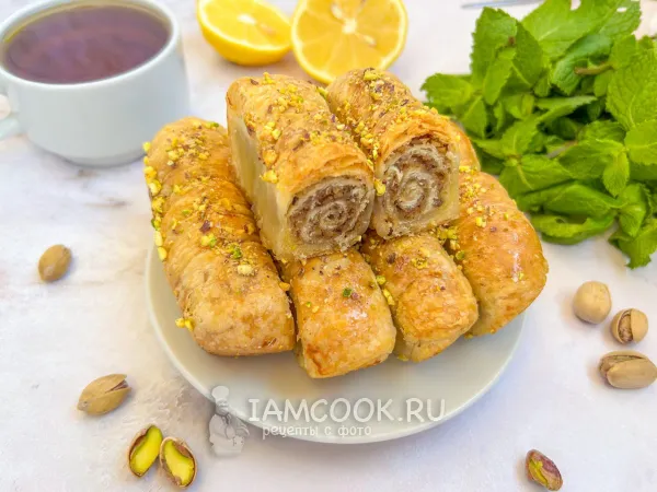 Фото блюда: Турецкая пахлава из слоеного теста