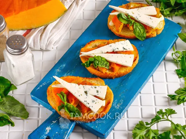 Фото блюда: Брускетта с тыквой