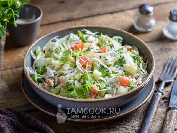 Фото готового блюда: Салат «Скандинавский» с семгой