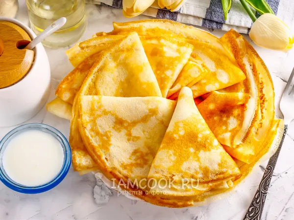 Фото блюда: Творожные блины на молоке