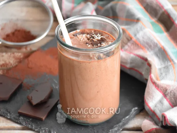 Фото блюда: Шоколадно-ореховый смузи (с молоком и бананами)