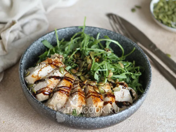 Фото блюда: Салат с курицей су-вид (сувид)