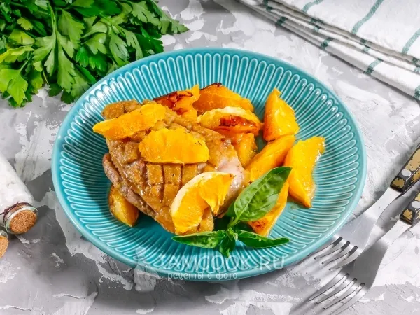 Фото готового блюда: Утиная грудка с апельсинами
