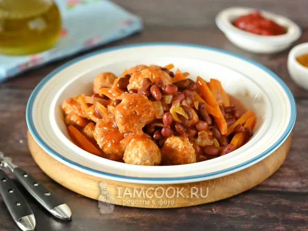 Фото блюда: Фрикадельки с фасолью