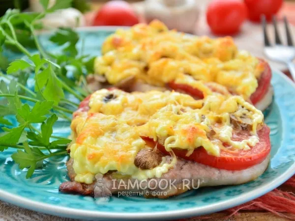 Фото блюда: Мясо по-купечески с грибами