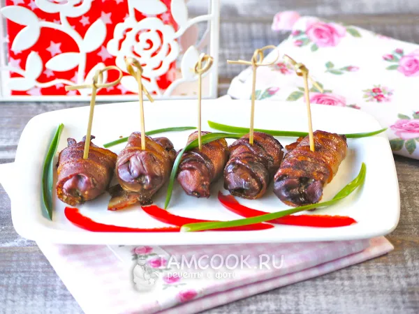 Фото готового блюда: Румаки (из печени и бекона)