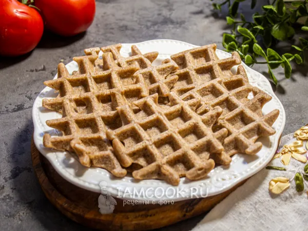 Фото готового блюда: Вафли из зеленой гречки