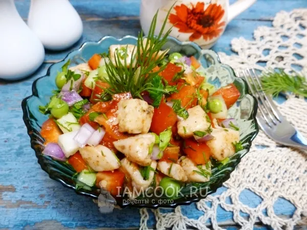 Фото блюда: Салат с куриной грудкой и болгарским перцем
