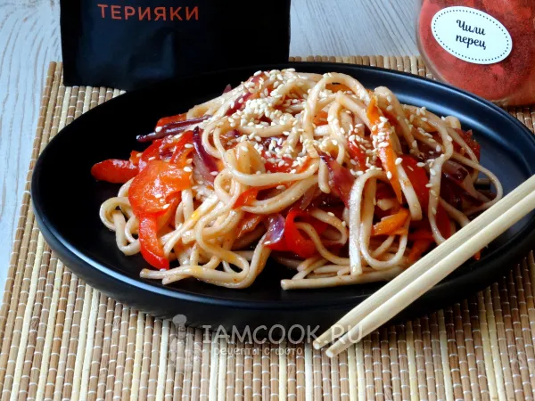 Фото блюда: Удон с овощами и соусом терияки