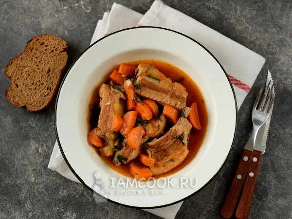 Фото готового блюда: Свиные ребрышки в казане