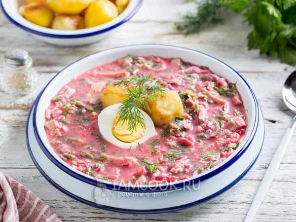 Фото блюда: Окрошка на свекольном отваре