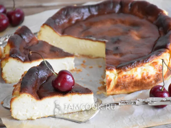 Фото блюда: Баскский чизкейк (чизкейк Сан-Себастьян)