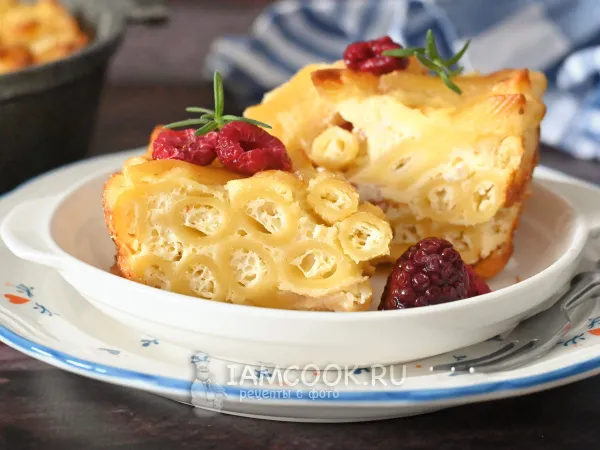 Фото блюда: Сладкая бабка из макарон в духовке