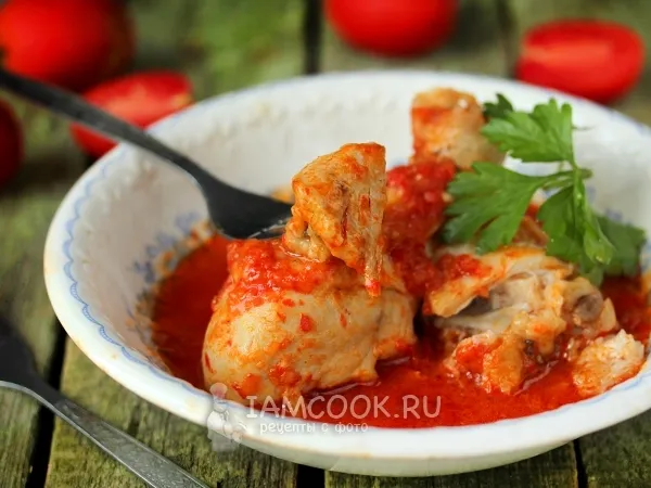 Фото блюда: Курица в красном соусе из сладкого перца