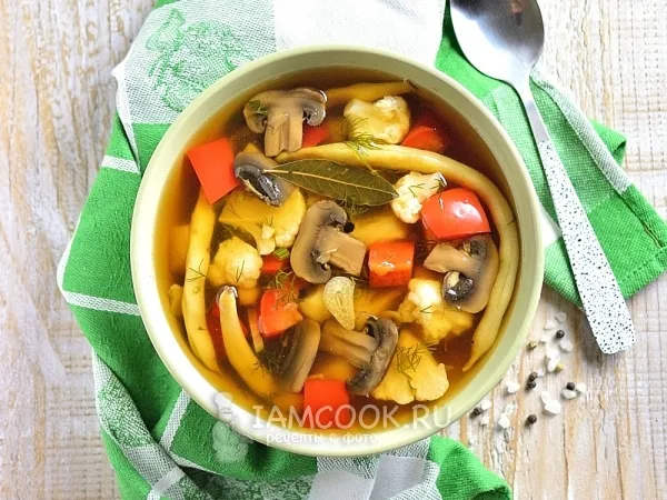 Фото готового блюда: Постный суп без масла