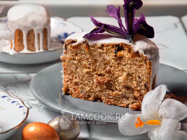 Фото готового блюда: Веганский кулич на Пасху (+веганская глазурь без сахара)