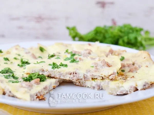 Фото готового блюда: Омлет с фаршем по Дюкану