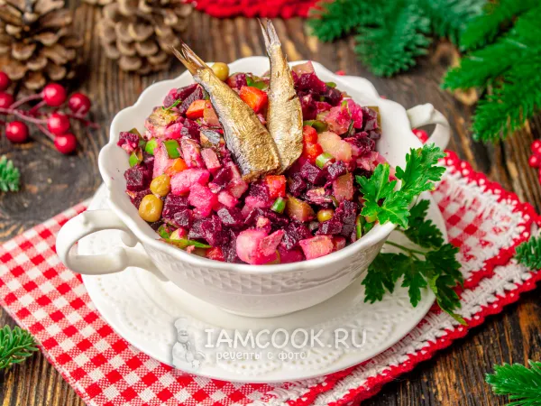 Фото блюда: Винегрет со шпротами